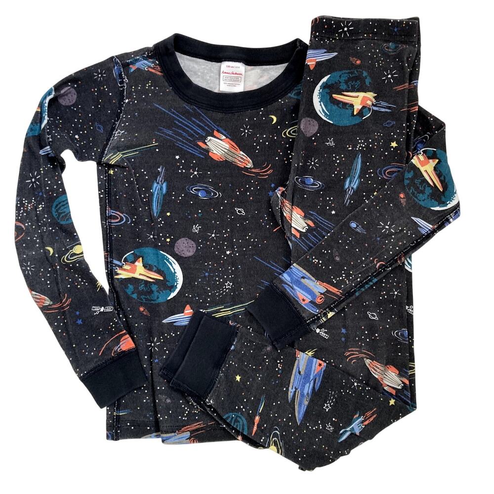 Hanna Andersson Outer Space Long John Pajamas Discover the Sky 8 130cm